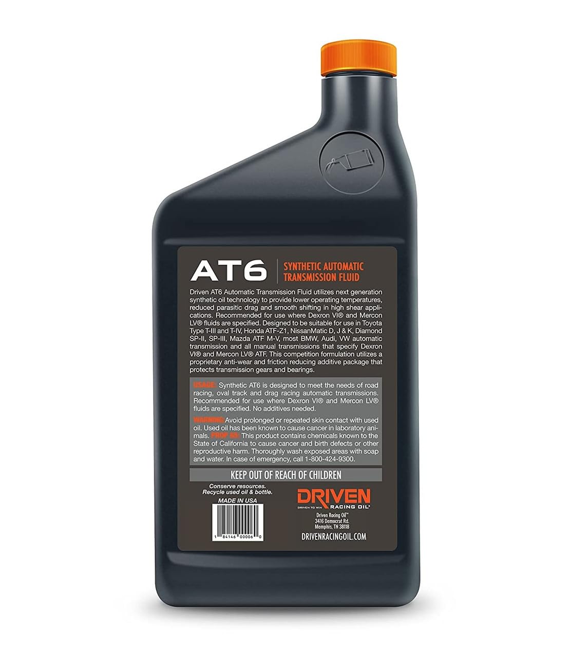 Driven Racing Oil AT6 Dexron VI Synthetic Transmission Fluid | 6 & 12 Quart Option | Full-Synthetic Performance ATF for GM Lexus Toyota Honda BMW Applications (6) - Image 3