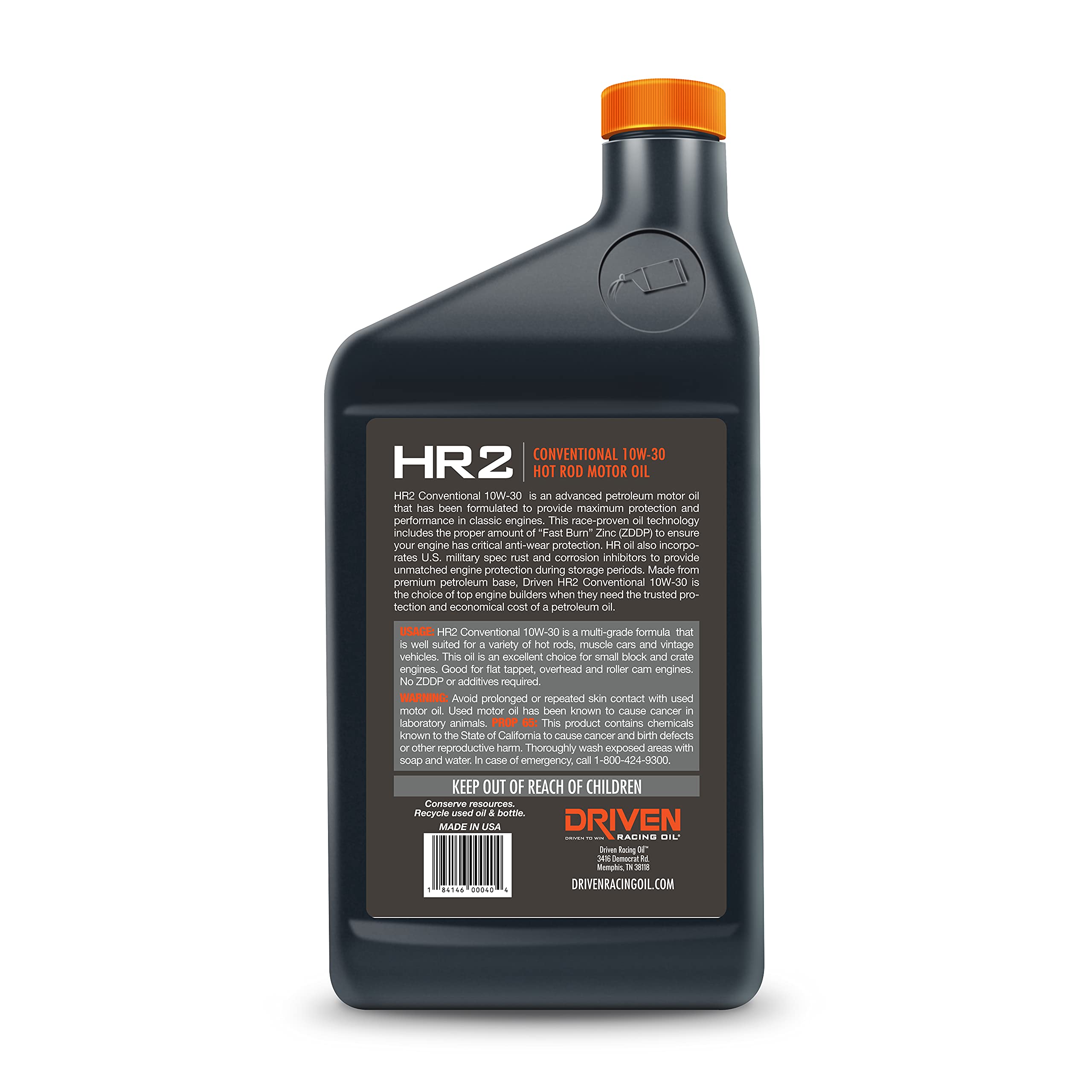 Driven Racing Oil HR-2 10w-30 Motor Oil (6 Quart Pack) Hot Rod Classics Camshaft Protection Storage Protection ZDDP Prevent Dry Starts - Image 3