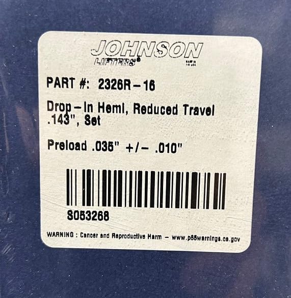 Johnson 2326R Hemi Gen3 Drop-In Lifters for 2003-newer Dodge Chrysler Jeep Hemi Engines 2326 non-MDS Lifter 5.7L 6.1L 6.2L 6.4L - Image 3