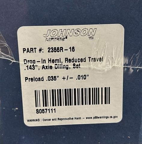 Johnson Lifters 2356R-16 Hemi Gen III Drop-In Lifters with Axle Oiling - Fits 2003+ Dodge Jeep Chrylser 5.7L 6.1L 6.2L 6.4L Non-MDS Engines - Set of 16 Performance Hydraulic Lifters - Image 3