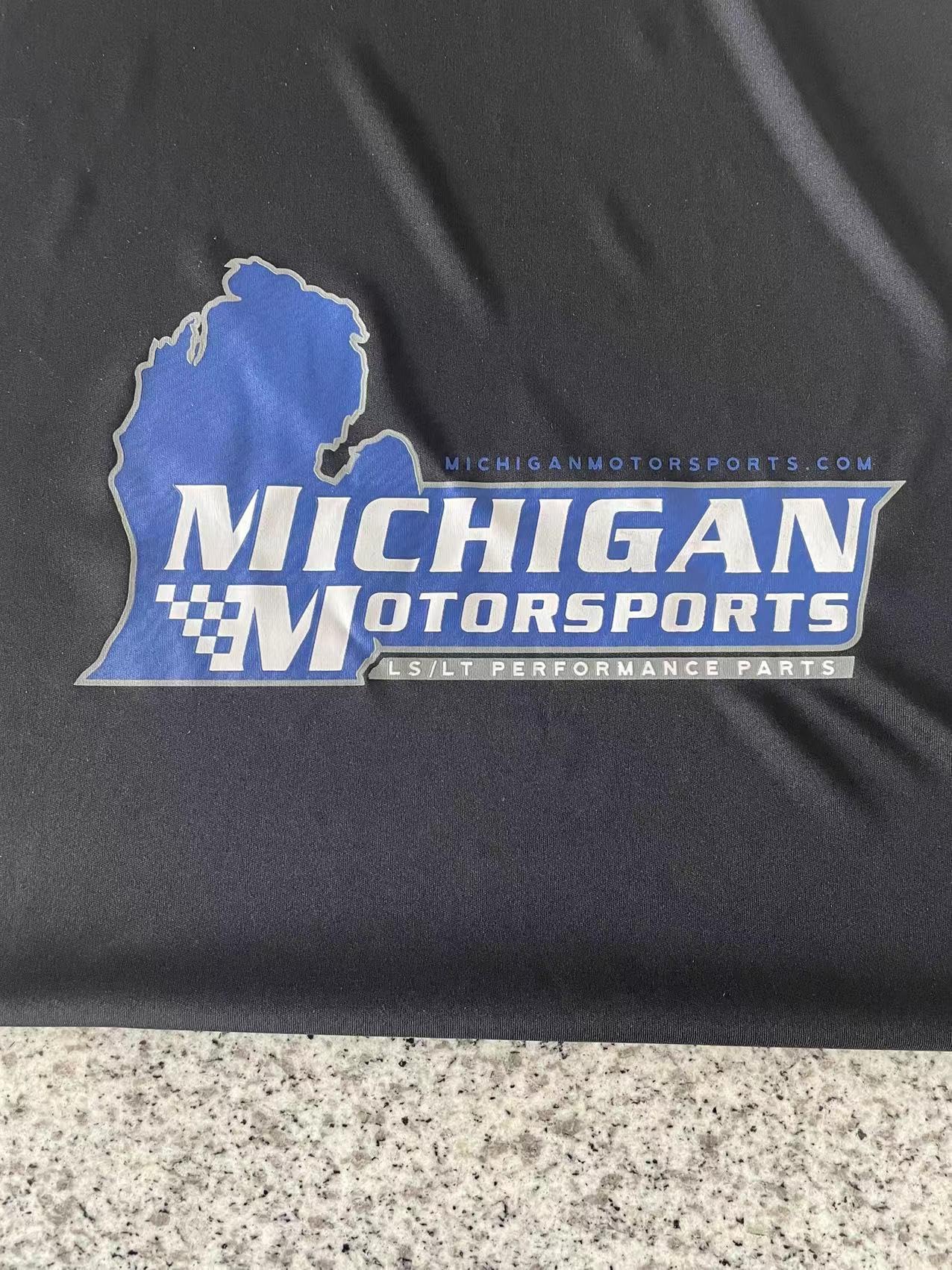 Michigan Motorsports Black Logo Dry-Wicking Tee, Car T-Shirt - Image 3