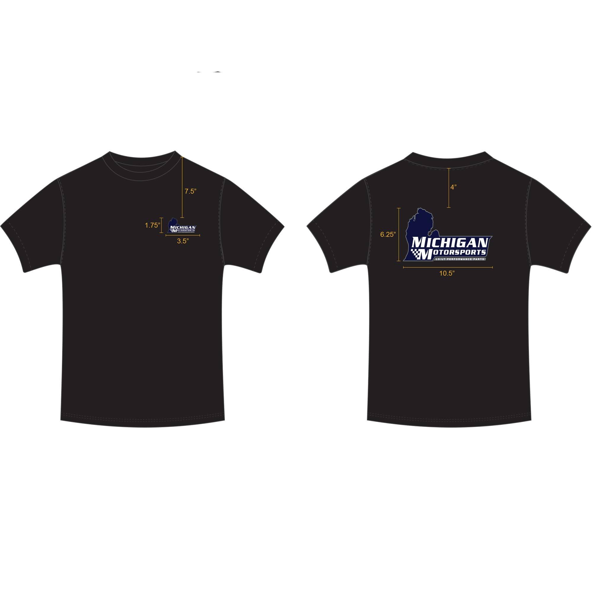 Michigan Motorsports Black Logo Dry-Wicking Tee, Car T-Shirt - Image 4